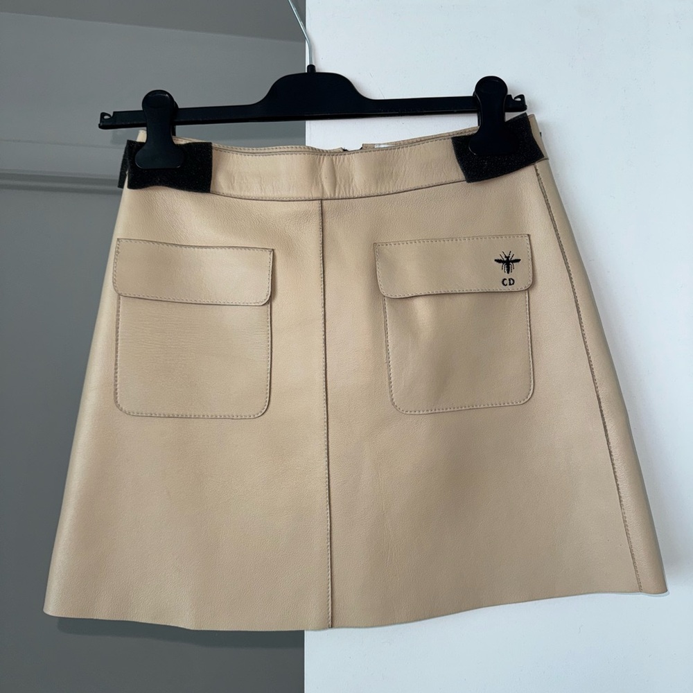 Dior Cream A-Line Mini Skirt for Work